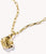 Charm fleur de rose plaqué or sur bracelet chaîne, maille avec passant