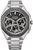 Bracelet de montre pour homme avec bracelet en métal argenté et cadran noir, design chronographe