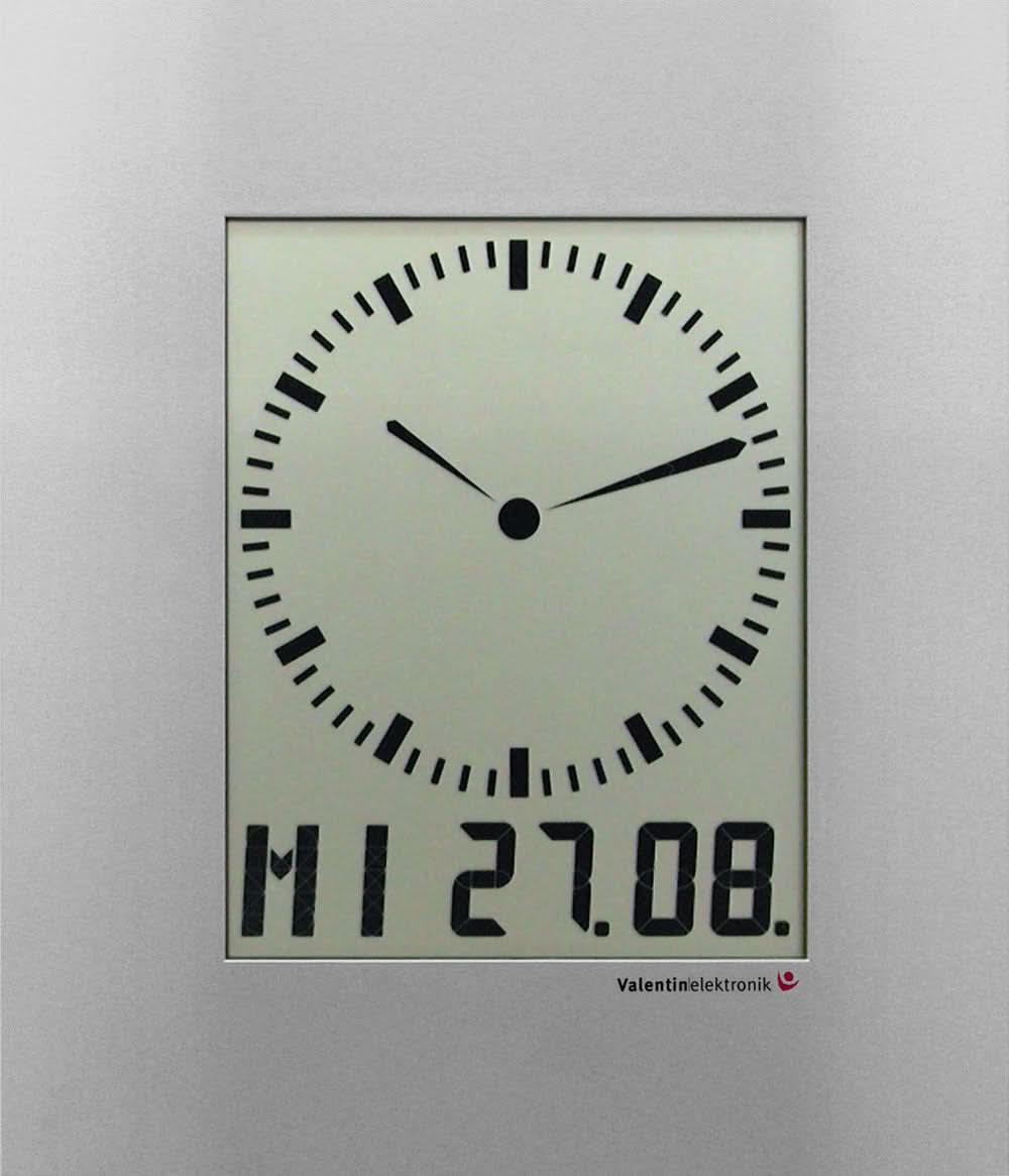 Horloge murale en métal avec cadran analogique et affichage numérique 27.08.