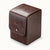 Braunes Lederetui für die Armbanduhr mit Prägung und Druckknopf