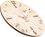 Horloge murale en bois, aspect bois clair, bord incurvé, chiffres et aiguilles dorés