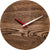 Holzwanduhr rundes Holzdesign mit Zeigern in Rot und Weiß, Logo huamet