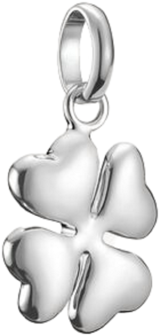 Pendentif Charm Thomas Sabo : trèfle à quatre feuilles 3D en métal argenté