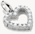 Pendentif charm en argent en forme de cœur avec pierres précieuses transparentes, bélière et finition polie