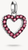 Pendentif cœur en argent avec pierres précieuses violettes, élément suspendu en forme de cœur