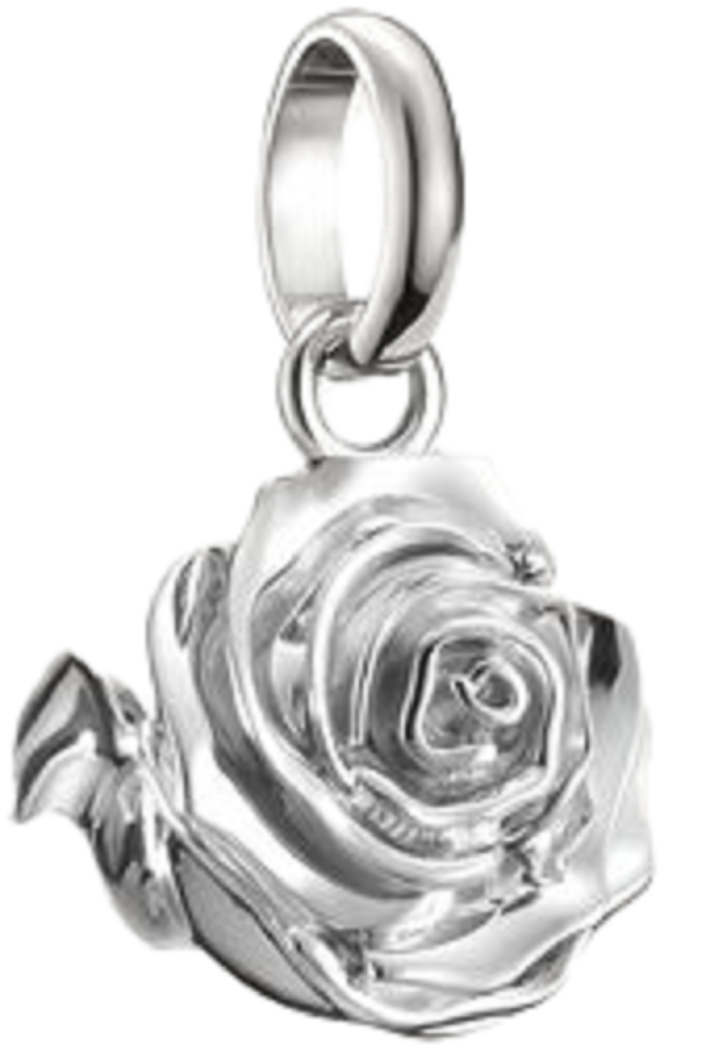 Charm Fleur de Rose argenté avec passant, Thomas Sabo
