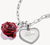 Pendentif breloque en argent avec une fleur de rose rouge et un pendentif en forme de cœur avec « Love »