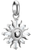Pendentif breloque en argent, soleil avec pierre précieuse blanche au centre et passant