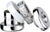 Charme en acier inoxydable sur plusieurs anneaux : bande en zircone et cylindres brillants