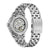 Montre homme avec mouvement automatique visible au dos du boîtier et bracelet en acier inoxydable argenté