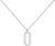 Collier en argent avec pendentif carré, serti de petites pierres et de maillons