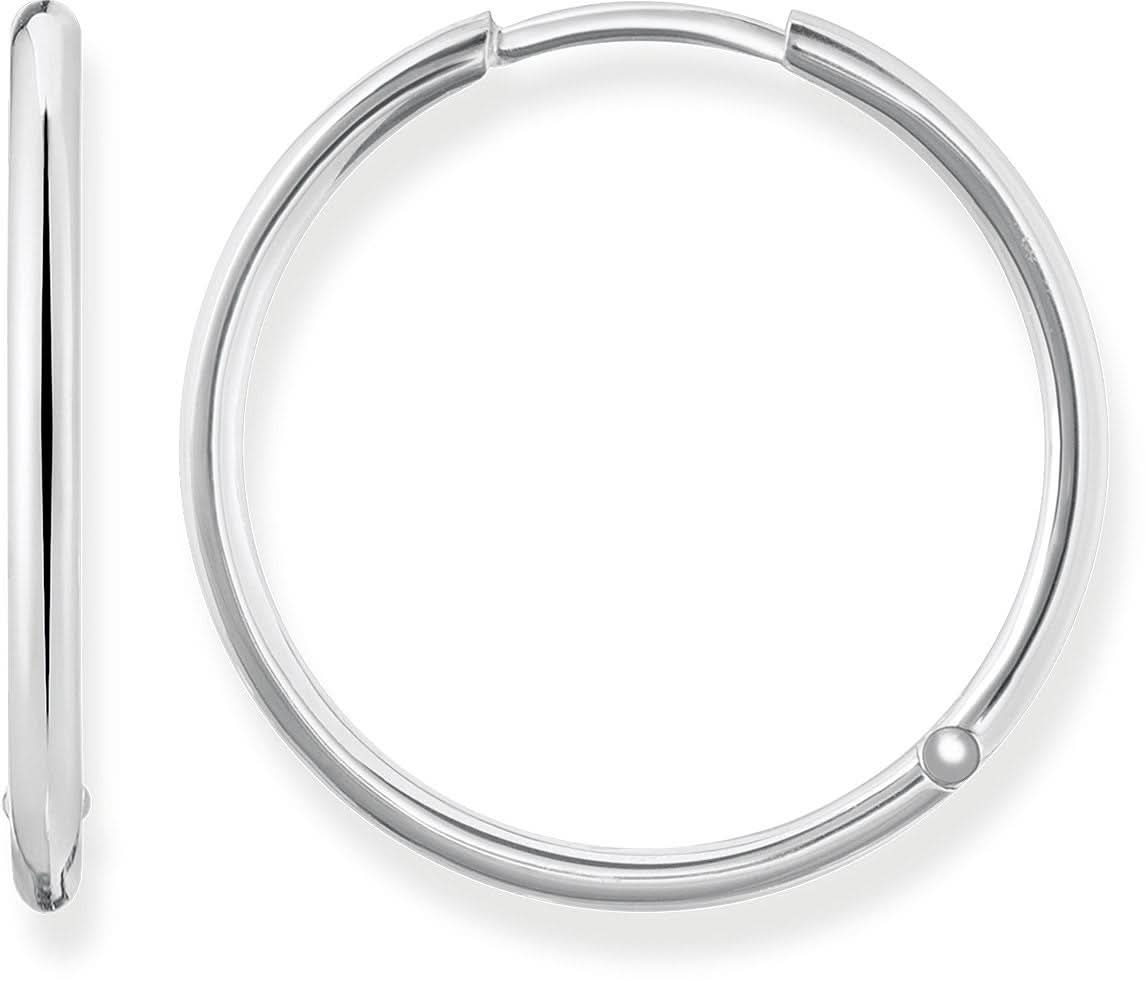 Große silberne Creolen aus 925 Sterlingsilber mit perlenförmigem Anhänger