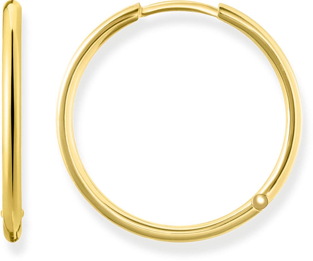 Große goldfarbene Kreolen mit glatter runder Creole und Verschluss