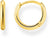 Créole plaqué or avec fermoir à bille, couleur or, vue de face et de côté