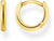 Créoles plaquées or jaune, anneaux ronds en or avec fermoir boule, paire