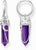 Creolen mit silberfarbenem Ring und lila Amethyst-Anhänger, Kette