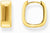 Créoles dorées de forme carrée, surface lisse, minimalistes