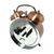 Réveil mécanique, cloches couleur cuivre avec vue sur le mécanisme