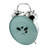 Réveil bleu clair avec double cloche, boîtier bleu avec encoches