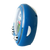 Réveil bleu en forme de ballon de football, vue de côté avec boîtier rond et applications de ballon de football