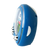 Réveil ballon de foot bleu, vue de côté en biais et détails de ballon sur le bord