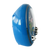 Réveil bleu de côté, fenêtre avant visible et détails de football sur le boîtier