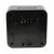 Réveil sans fil noir, vue arrière avec bouton rotatif et ports