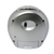 Dos argenté d'un réveil avec bouton de réinitialisation et trous de fixation