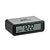 Réveil radio-piloté face avant avec affichage, design rectangulaire compact noir, écran allumé.
