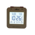 Réveil radio-piloté marron foncé avec écran LCD et affichage de la température