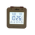 Réveil radio-piloté marron foncé avec écran LCD rétroéclairé et affichage de la température