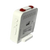 Arrière de radio-réveil blanc avec ports, ouvertures pour haut-parleur et support