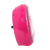 Réveil rose avec côté cloche visible et cadre en verre transparent