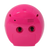 Réveil rose vu de dos avec deux ouvertures pour haut-parleurs et de petites fentes