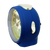 Réveil bleu avec bouton de sonnerie blanc sur le côté et cadran rond
