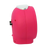 Boîtier de réveil rose avec dessus argenté et commandes latérales