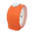 Vue latérale du réveil : boîtier rond orange avec dessus argenté