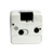 Panneau arrière de réveil blanc avec ouvertures pour haut-parleur, boutons de commande et marquage CE