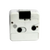 Base de réveil blanche avec prises de connexion, interrupteurs et marquages de sécurité