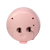 Arrière du réveil enfant, boîtier rose avec deux ouvertures pour vis et ports.