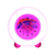 Réveil enfant, cadran rose lumineux avec motif coloré.