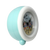 Vue petite du réveil pour enfants de côté, boîtier bleu clair et fenêtre d'horloge