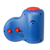 Petit réveil bleu avec des commandes rouges à l'arrière