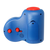 Fond de réveil bleu avec boutons de réglage rouges et ouverture pour haut-parleur
