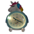 Réveil licorne, vue de face, avec cadran rond et détails colorés sur la tête de licorne