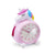 Réveil enfant licorne rose avec corne bleue, cadran analogique