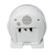 Arrière du réveil avec grille de haut-parleur et ports, boîtier en plastique blanc