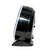 Réveil noir avec boîtier ovale, vue latérale avec pied de support
