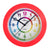 Horloge murale pour enfants avec cadre rouge, cadran d'apprentissage avec chiffres et aiguilles colorés