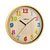 Petite horloge murale ronde avec cadre marron et chiffres colorés